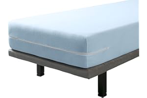 ‎SAVEL Savel - Matratzenbezug 90x190/200 cm | Verstellbare | Atmungsaktive | Matratzenhülle mit Reißverschluss | Oeko-TEX Zertifiziert - Blau