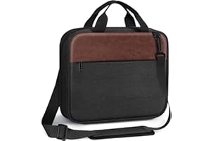 FINPAC Extra Large Bible Cover, Carrying Book Case Church Bag Bible Protective with Detachable Shoulder Strap & Zippered Pocket, Gift for Men Women, Black & Brown