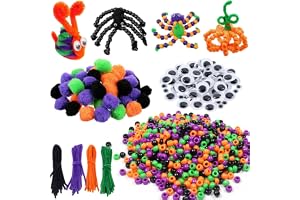 Halloweenpyssel barn, 1 000 stycken pysselset spindlar pärlor, halloweendekoration, pysselset barn med färgglada pärlor, färg