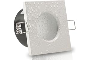 ‎TRENDLIGHTS24 trendlights24 Aqua Base Decken Einbaustrahler Bad IP65-4er Set 230V GU10 LED 7W dimmbar 38° Neutralweiß - Weiß Einbauleuchte Feuchtraum & außen