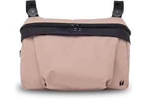 Nikidom - Sac Organiseur de Voyage pour Bébé - Sac à langer pour Poussette Compacte - Fixation guidon se transforme en Sac Bandoulière - SAND - Sable