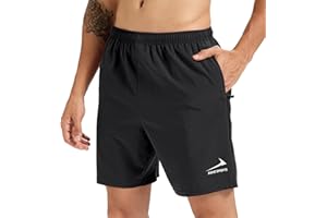 RANE SPORTS Short de Sport pour Homme avec Poches zippées - Léger et Respirant, idéal pour la Course à Pied, la Salle de Sport et Les activités de Plein air.