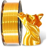 Mika3metalpla MIKA3D İpek Parlak PLA Altın 3D Baskı Filamenti, 1Kg 2LB 1,75 mm 3D Baskı Malzemesi, Y&uuml;ksek &Ccedil;ap Kontrol&uuml; D&uuml;zg&uuml;n
