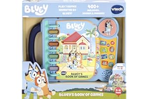 VTech Bluey’s Book of Games, Official Bluey Book, Interactive Childrens Book, Educational Activity Toy with 4 Learning Modes, Gift for Kids Ages 3, 4, 5, 6 Years, English Version