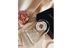 WinTaim 25th Anniversary Glass Clock Gift - Perfect Keepsake for Celebrating 25 Years of Marriage - Ideal for Couples, Parents, Him or Her - Beautiful Home Decoration