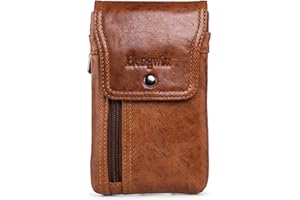 Hengwin Prawdziwa Skóra Kabura na telefon, Etui na Pasek na Telefon Komórkowy do iPhone 16 15 14 13 12 11 Pro Max Samsung S25 S24 S23 S22 S21 Ultra S25+ Torebka z Klipsem na Pasek do Pracy