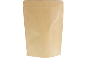 SumDirect 50 Stk Papier Beutel Kraftpapier mit Folie Ausgekleideten,Papiertütchen mit Boden für die verpackung von kaffee,tee lebensmittel (13x18CM)