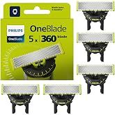 Philips OneBlade Original 360 cuchillas, compatibles con todos los mangos OneBlade y Pro, 5 unidades (modelo QP450/50)