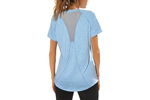 Wayleb Maglietta Sportiva Donna Camicia da Yoga Maglia Maniche Corte Corsa Asciugatura Rapida Top Elastico Manica Corta Magliette Fitness Tee S-XXL