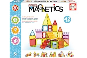Educa Magnetics | Jeu éducatif de Construction 3D magnétique avec 42 pièces pour Enfants, construit des Figures géométriques en développant la créativité et l'imagination. À partir de 3 Ans (20023)