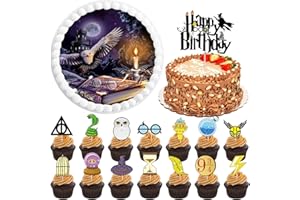 OOSHEON Tortenaufleger Geburtstag 17 Stück, 20cm Tortendeko Essbar, Cake Topper, Tortenaufleger Foto, Fondant Tortenaufleger, Tortenaufleger für Junge Mädchen