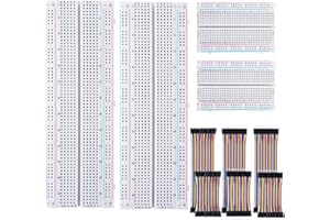 AYPZUKE Breadboard Kit 2 Stück 830 Points Steckbrett 2 Stück 400 Points Steckplatine und 10cm+20cm 240 Stück Female zu Female Male zu Female Male zu Male Jump Wire Kabel für Arduino Raspberry Pi..
