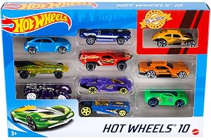 Hot Wheels 10-pack (modeller kan variera) | Multipack med 10 leksakslastbilar och bilar i skala 1:64 för barn och samlare, 54886