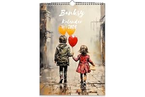 KUNSTBRUDER Kalendarz ścienny street art, kalendarz artystyczny, Streetart, Banksy; kalendarz gimnastyka, dla dziewcząt, format A4, format pionowy, z najlepszymi i najpiękniejszymi zdjęciami Streetart, kalendarz