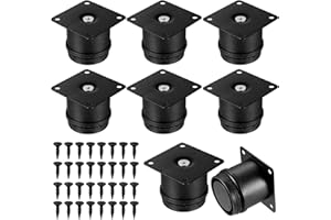 BIEMIAN 8 Stk Möbelfüße 50mm, Edelstahl Verstellbare Füße für Möbefuß, Tischbeine Höhenverstellbar 0-15mm, Möbelbeine Schwarz, Tischfuß, Sockelfüße für Schrankfüße Sofafuß Schreibtisch Bett Couch Füße
