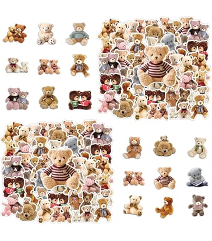 Lot De 50 Autocollants En Forme D'ours Mignons Pour Filles, Enfants Et Adolescents, Adultes, Autocollants Imperméables Pour Ordinateur Portable, Bouteilles D'eau, Journal, Skateboard, Scrapbooking
