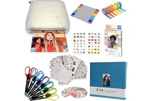 HP Sprocket Select Przenośna drukarka do natychmiastowych zdjęć na urządzenia z systemem Android i iOS (Biały) Zabawny zestaw notatników