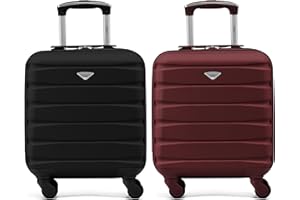 Flight Knight Set de 2 Maletas de Mano Rigidas Ligeras de 4 Ruedas - Aprobada para mas de 100 Aerolineas como British Airways, Ryanair & easyJet, Equipaje de Mano Gratis
