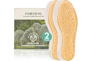 ‎FORVEVO FORVEVO 2 Paar Lammwolle Einlegesohlen Herren Damen,Natürliche Thermo Schuheinlagen Winter,Bequem Wärme sohlen,Weich Warme Schuheinlagen,Kalte Füße-Größe 39