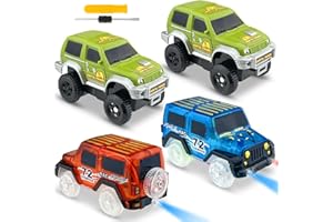 GZLCEU 4 STK Strax Bahn Auto Set, Kinder Auto Spielzeug Elektrisch Autos Kinder für 3 4 5 Jahre Jungen Mädchen Rennwagen Strecken, Autos Spielzeug Rennstrecke