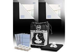 Dikots Temporary Blackout Blinds stick on - Custom 250 x 140 cm No drill Blackout blind for windows - Bedroom blackout curtains includes Suction cups & Velcro - Travel Blackout blind for windows