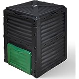 VOUNOT Compostiera da Giardino, 300L Composter da Esterno, Nero e Verde