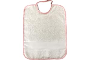 PANINI TESSUTI Bavoir nouveau-né Aïda avec élastique – 100% coton 34 x 28 cm, rose