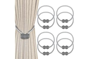 SENBALER 8 Pezzi Fermatenda Magnetiche,Fascette Magnetici per Tende,Calamite,Fermagli Lacci per Tendine