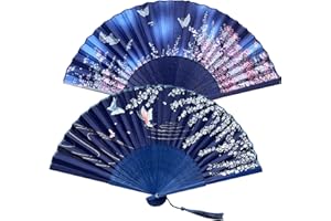 SALEEPENDENT 2 Pezzi Ventagli Pieghevoli bambù, Pieghevole di bambù in Stile Cinese, Ventagli Pieghevoli per Donna Ventaglio Fatto a Mano, per Donna per Cosplay, Regalo, grigio.