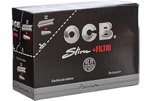 OCB Premium Long Slim Paper schwarz + Tips Zigarettenpapier, Papier, 15 x 15 x 5 cm