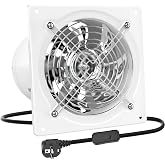 HG Power 150mm Exhaust Fan 525 m&sup3;/h with Non-Return Valve, White | Metal Wall for Kitchens, Garages, Warehouses, Workshops an