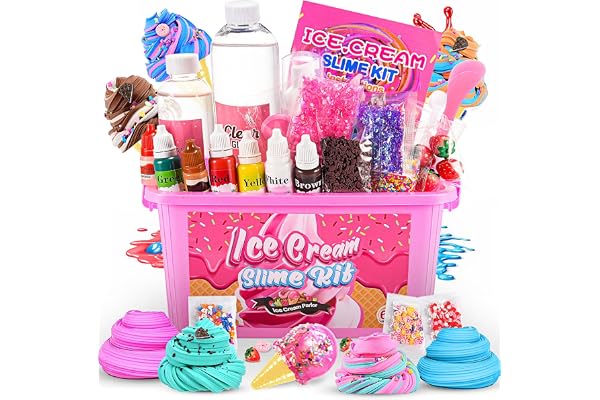 Adeokay Slime Cadeau Fille 6 7 8 9 9 10 11 12 Ans Anniversaire Slime Fluffy Jouet Slime Kits de Loisirs Créatifs Garçon 6-12 Ans Activites Manuelles pour Enfants