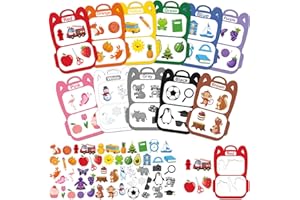 Amylove 11 Pcs Magnetic Color Sorting Toys School Bags Shaped Color Recognition Magnetic Sorting Set Educational White Board Magnets Set for Learning Colors Game Fridge Whiteboard Preschool Classroom