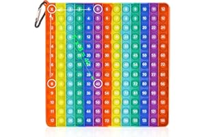 jiuzcare Pop It Fidget Toy 24x24 cm Multiplicación Push Bubble Sensory Explotar Burbujas Silicona Juguetes Sensoriales Antiestrés Popit Juguete Educativo de Matemáticas