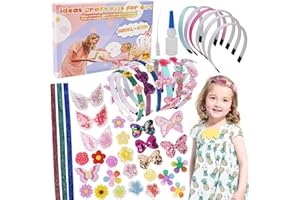 ariel-gxr Haarschmuck Mädchen DIY Set Blumenkranz Haare,Bastelset Kinder ab 6-12 Jahre,Kreatives Geburtstagsgeschenk für Mädchen Einschulung Mitgebsel Kindergeburtstag