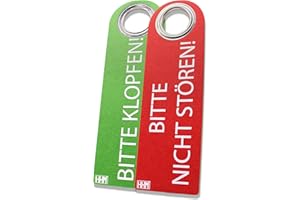 2 Stück HHM® bitte klopfen Schild bitte nicht stören Schild Büro Gadgets - nicht stören Türschild aus Filz. Ideal als Zimmer Einrichtung oder Türschild im Büro