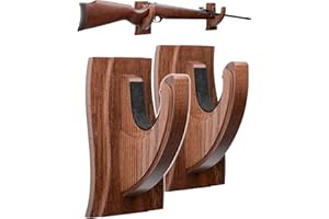 ‎TESLYAR TESLYAR Gun Rack Wandhalterung Hold Up Displays Horizontal Gun Rack und Shotgun Hooks Speichern Sie alle Rifle Shotgun Echtes Hartholz Baum Welle (Braun)