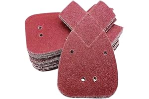 KAIYUAN 50pcs Black Decker Mouse Sander Pads Sandstone Suitable For Black and Decker Detail Palm Sander 40,60,80,120,240 Grit