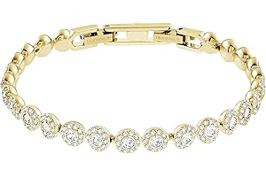 Swarovski Una Angelic Armband, Rund, Weiss, Goldlegierungsschicht