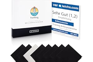 Frambay [8er Set Brillenputztuch Microfaser in Optikerqualität I Brillenputztücher für Brille, Handy und Kamera I Brillen Putztücher - 18x15cm