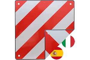 ‎TRUTZHOLM TRUTZHOLM Warning Sign Safety Board Italy and Spain 2 in 1 50 x 50 cm Red White Reflective Warning Sign for Rear Carrier and Bicycle Carrier for Labelling with Mounting Holes