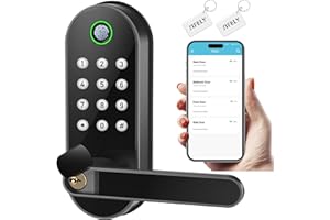 Sifely Smart Lock for Front Door, Fingerprint & Keypad Entry, Black