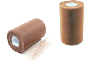 ZADAWERK® Tul - 15 cm x 45 m - marrón - 1 rollo - para coser y hacer manualidades - decoración - lazo de regalo - tutú