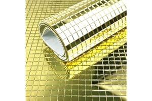 GENERIES BRAND MESOAR 2400pcs Gold Mosaic Tiles DIY Self-Adhesive Craft Mirrors Mosaic Tiles Mini Glass Sticker,5mm by 5mm