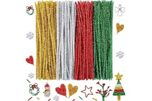 OUYIWEIMAOYI Steli di ciniglia, 280pezzi Bastoncini decorativi in ciniglia,per fai da te artigianato creativo decorazioni regalo festa di natale di halloween (4 colors)