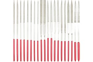 JESIAH 20Pcs Diamond Needle File Set, 3x140mm Miniature and Model Files Mini Needle Jewelry File Set Small Metal File Set Hand Tools Precision Modelling Files for Jewelers Metal Plastic Glass Wood Carving