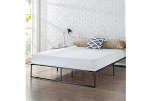 Zinus Lorelai Letto 120x190 cm - Struttura letto 31 cm di altezza con contenitore sotto il letto - Struttura letto a piattaforma in metallo - Nero