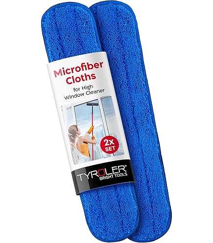 Tyroler Bright Tools 2-in-1 High Window Cleaner Squeegee | 12-80 Anti-Rust Handle|100% Rubber Scratch Free for Superior Durability and Protection (Donkerzwart