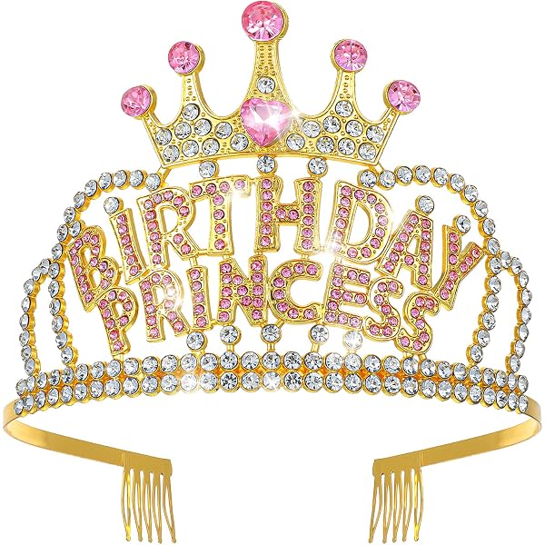 Geburtstagskrone & Schärpe Set – Mit „Birthday Girl“ Aufdruck, Gold/schwarz, Für Partys & Feiern