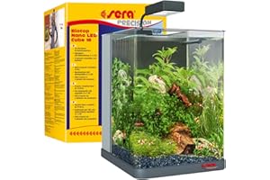 sera Biotop Nano LED Cube 16-16 l Nano Acuario Completo de Agua Dulce con iluminación LED y Filtro de 3 cámaras